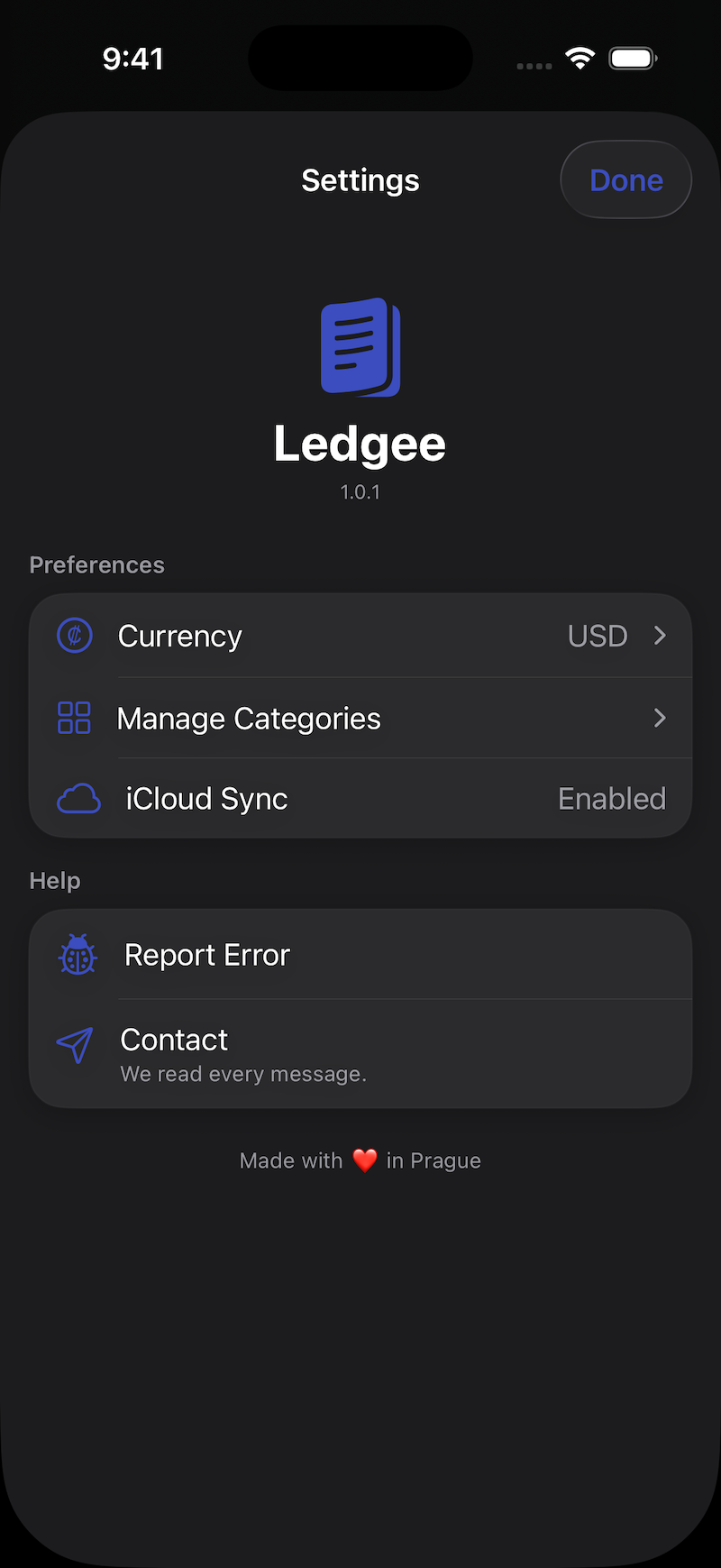 Ledgee iCloud Sync
