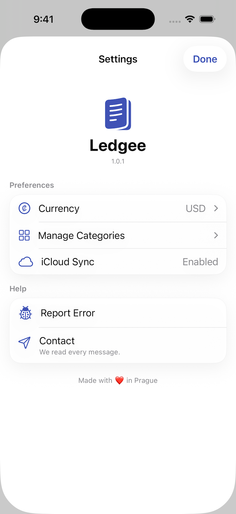 Ledgee iCloud Sync